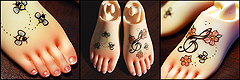 Minifee feet, tattooed